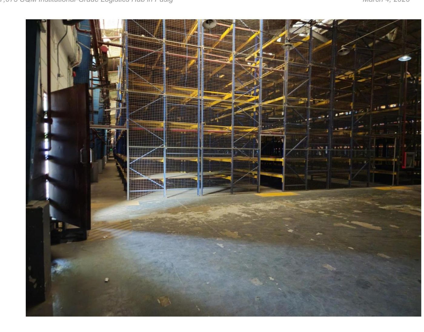 12,300 SQM Racked Warehouse Interior