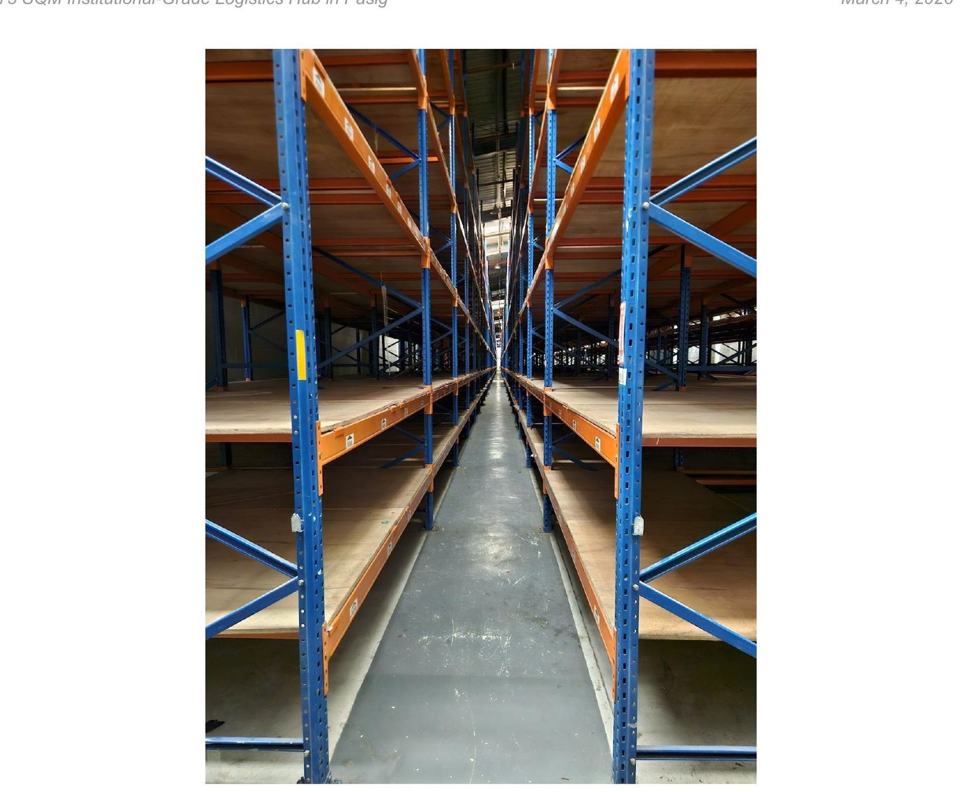 High-Density Racking — Vanishing Point View